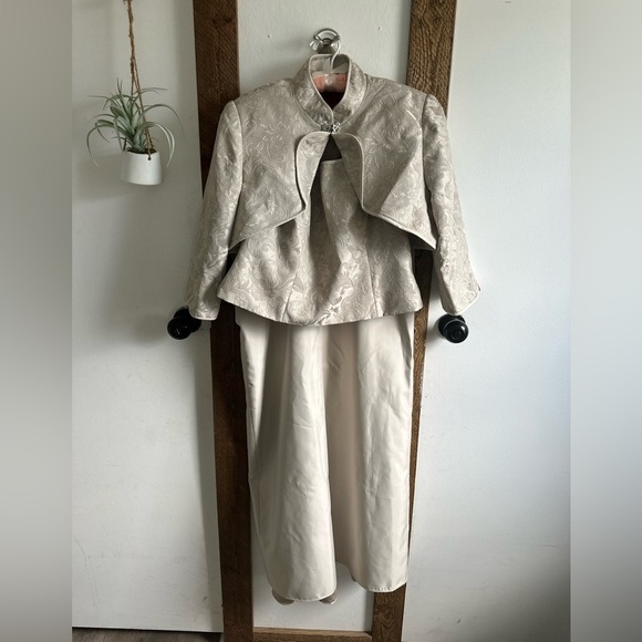 GORGEOUS VTG formal evening 3 pc elegant mother of bride skirt suit set size 12 - Picture 1 of 16